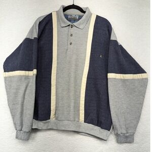 Knightsbridge Menswear Long Sleeve Polo‎ Sweater Colorblock Knit Size XL